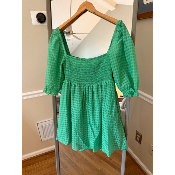 Beginning Boutique Dresses & Skirts - Women's Beginning Boutique Green Gingham Mini Dress Size 8